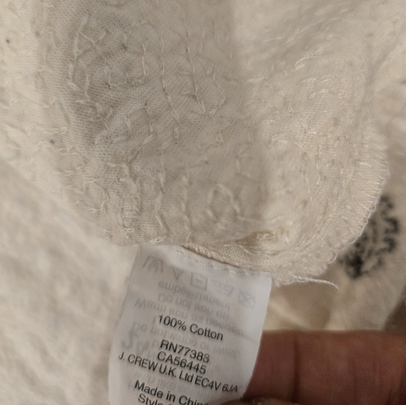 J. Crew Sequin Cream Sweater with Black Polka Dots Sz M - Picture 8 of 9